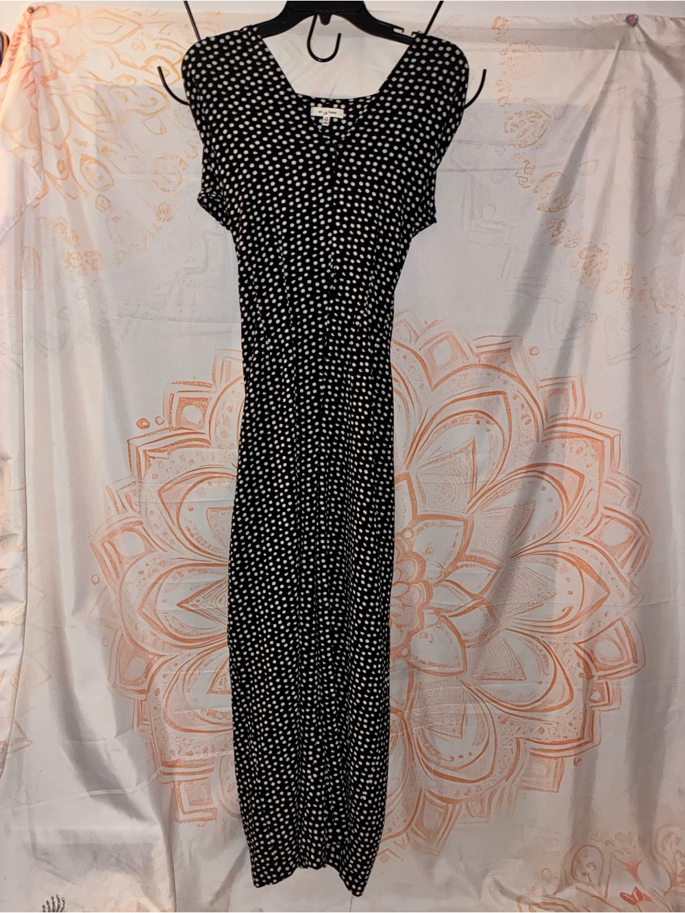 Max Studio Black and White Polka Dot Jumpsuit